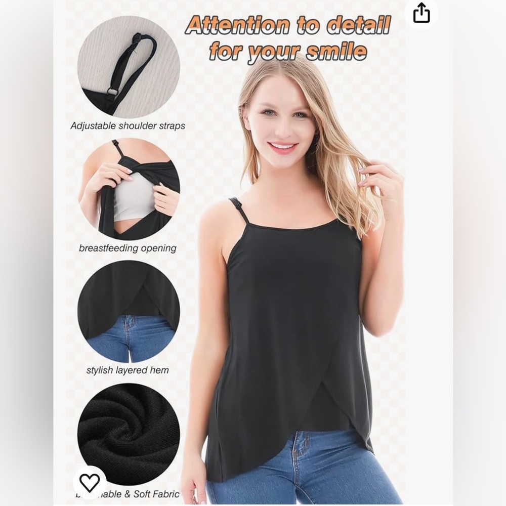 Nursing maternity spaghetti strap tank top new with tags